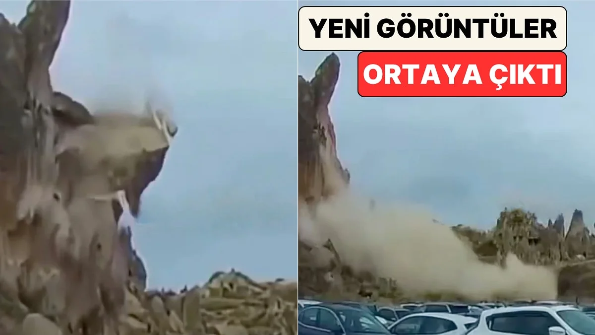 Kapadokya'da Peribacasının Çöktüğü Anların Yeni Görüntüleri Ortaya Çıktı!